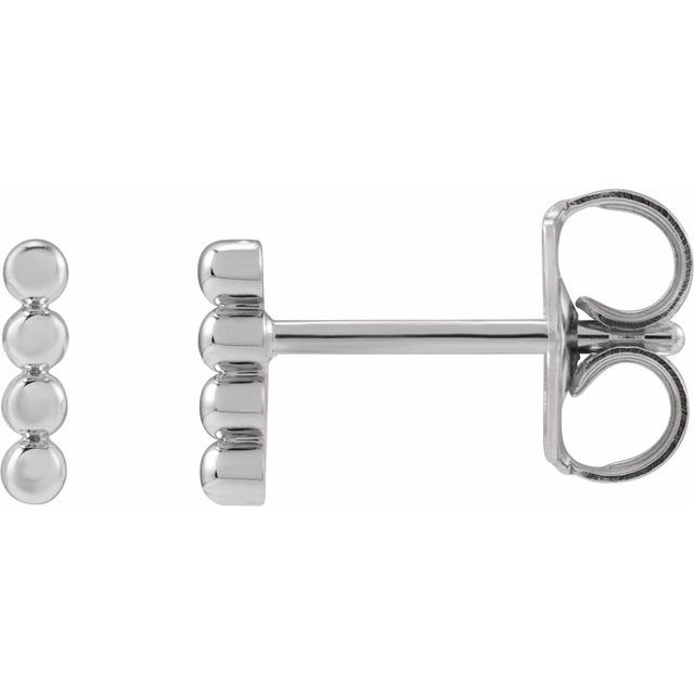 Sterling Silver Beaded Bar Earrings