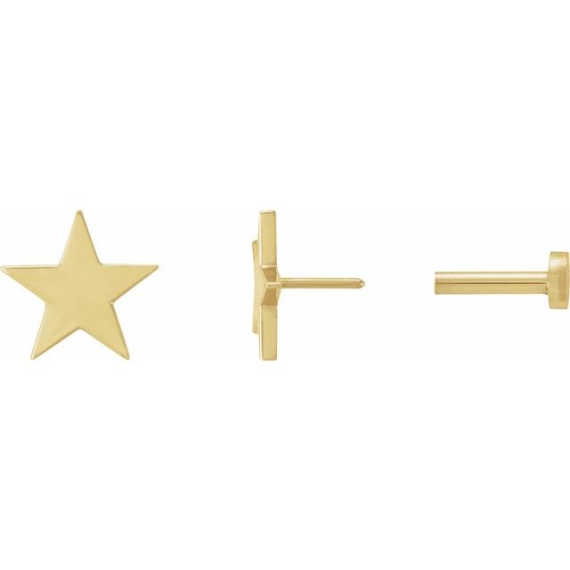 14K Star/ Press Fit Earrings