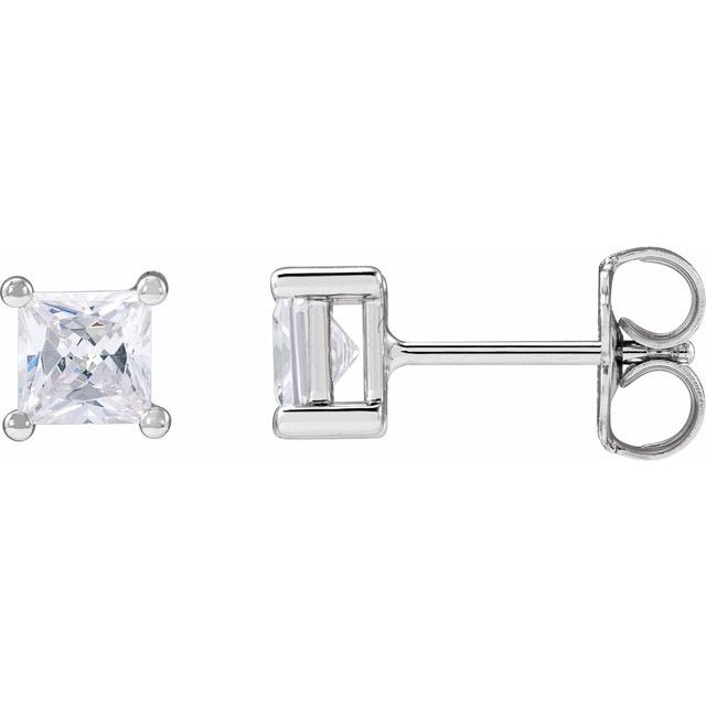 14K Square 3/4 CTW Lab-Grown Diamond Earrings