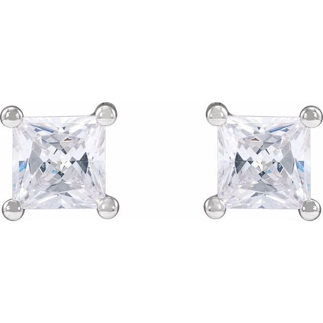14K Square 3/4 CTW Lab-Grown Diamond Earrings
