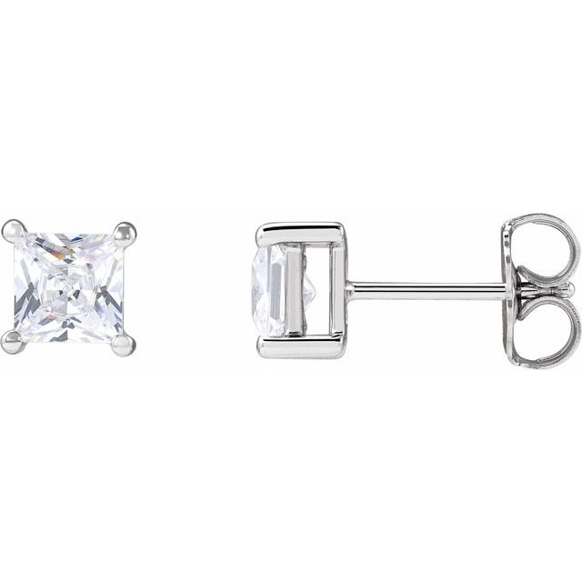 14K Square 1 CTW Lab-Grown Diamond Earrings