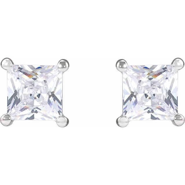 14K Square 1 CTW Lab-Grown Diamond Earrings