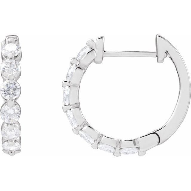 14K 1 CTW Lab-Grown Diamond Hoop Earrings