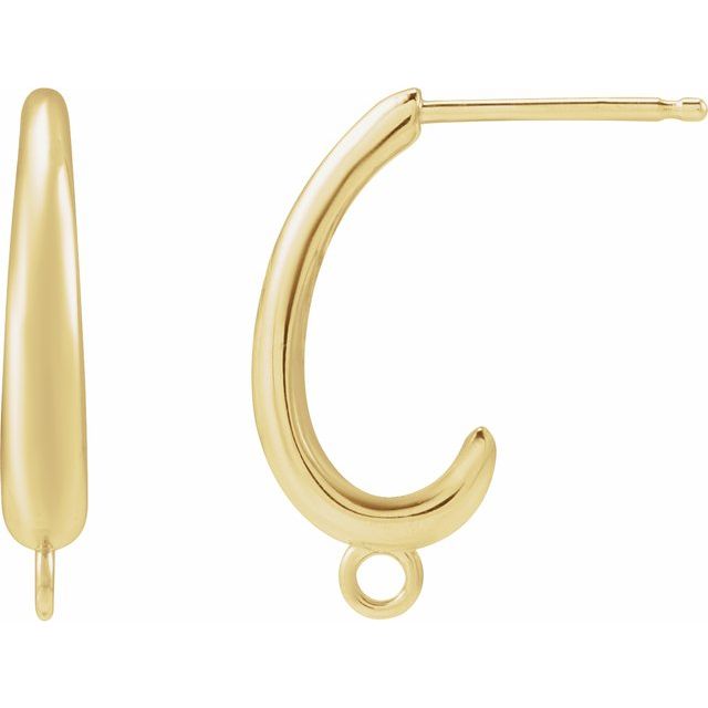 10K J-Hoop Earring Top