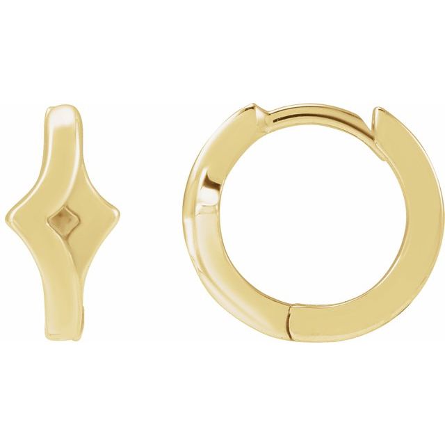 14K Geometric Left Huge Hoop Earring