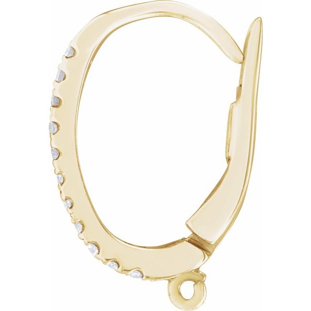 14K 1/8 CTW Lab-Grown Click-In Lever Back Earring Top