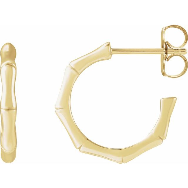 14K Bamboo Hoop Earrings