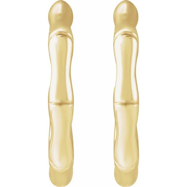 14K Bamboo Hoop Earrings