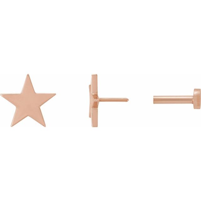14K Star/ Press Fit Earring