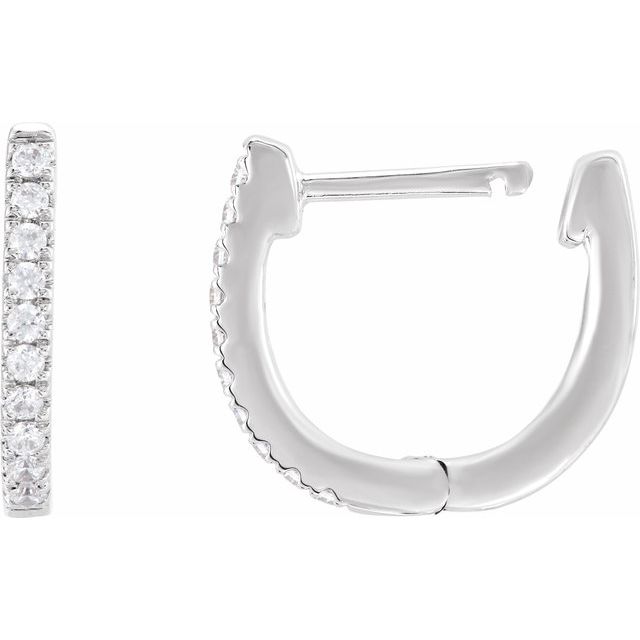 14K 1/6 CTW Lab-Grown Diamond Hoop Earrings