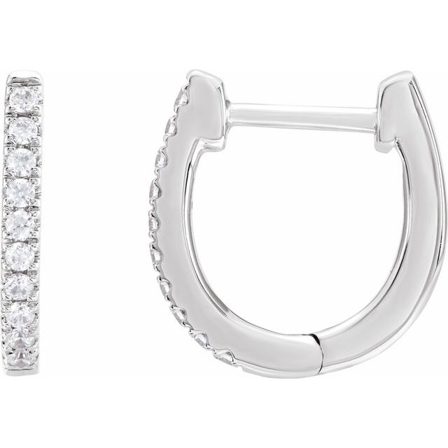 14K 1/6 CTW Lab-Grown Diamond Hoop Earrings
