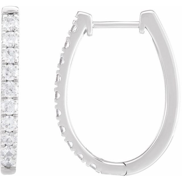 14K 9/10 CTW Lab-Grown Diamond Hoop Earrings