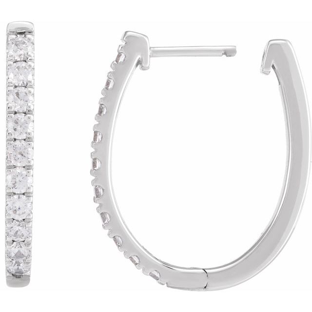 14K 9/10 CTW Lab-Grown Diamond Hoop Earrings
