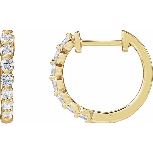 14K 1/2 CTW Lab-Grown Diamond Hoop Earrings