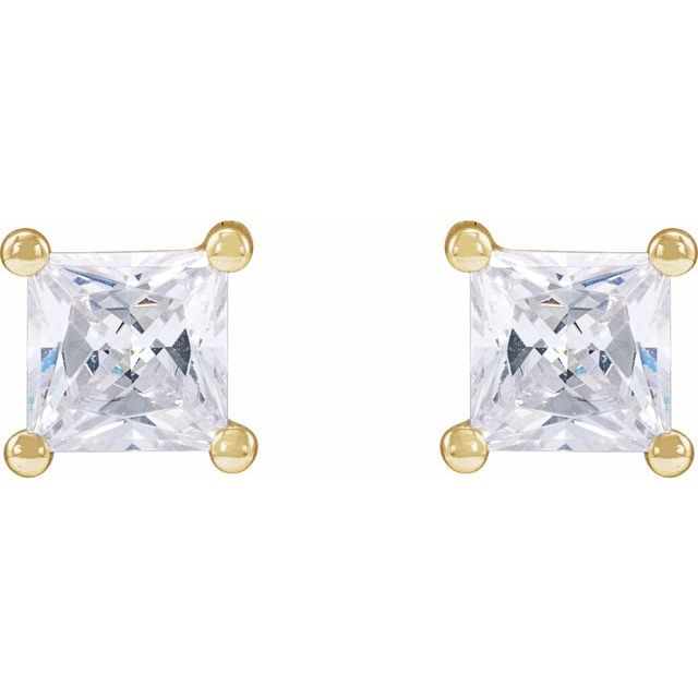 14K Square 1/10 CTW Lab-Grown Diamond Earrings