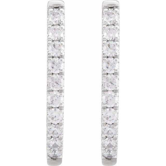 14K 9/10 CTW Lab-Grown Diamond Hoop Earrings