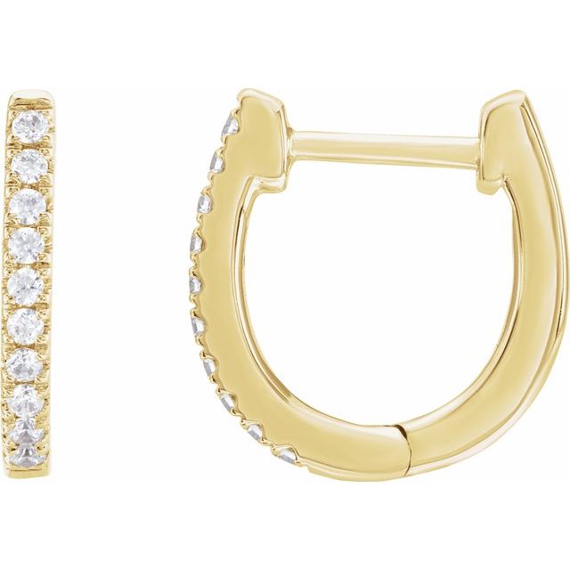 14K 1/6 CTW Lab-Grown Diamond Hoop Earrings