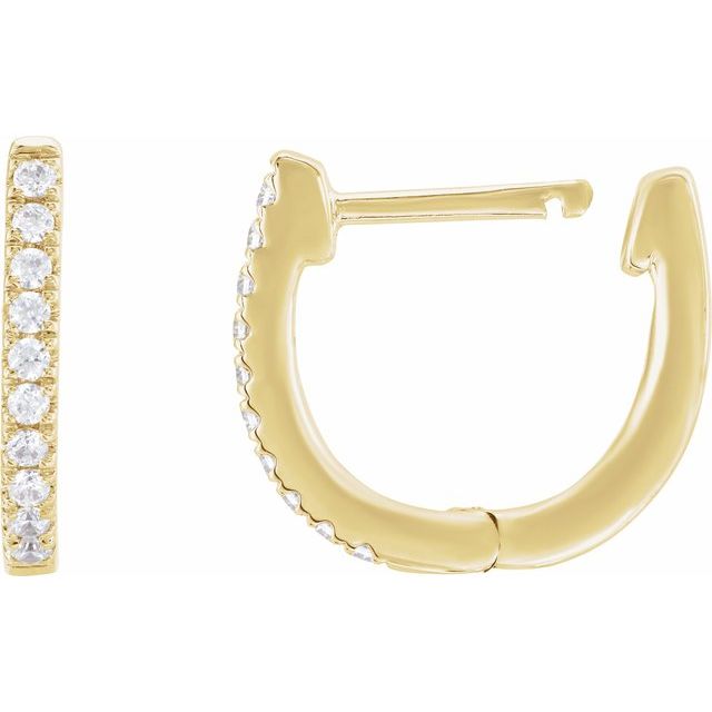14K 1/6 CTW Lab-Grown Diamond Hoop Earrings