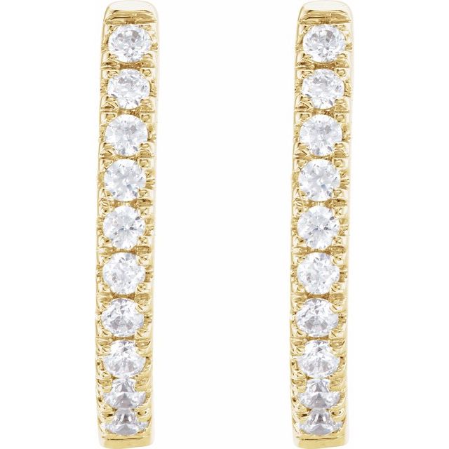 14K 1/6 CTW Lab-Grown Diamond Hoop Earrings