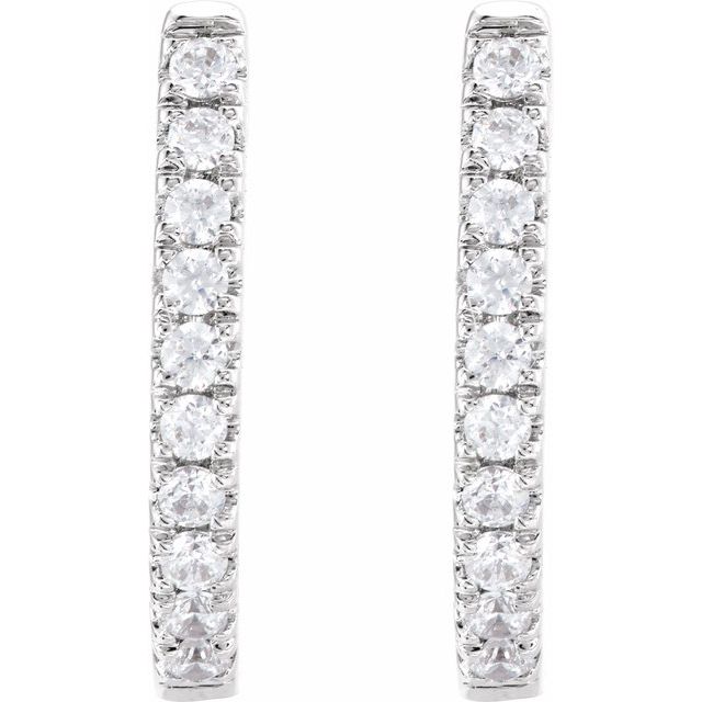 14K 1/6 CTW Lab-Grown Diamond Hoop Earrings