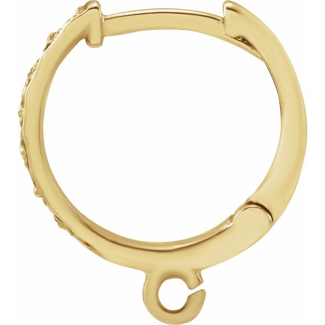 14K Illusion Click-In Hoop Earring Top