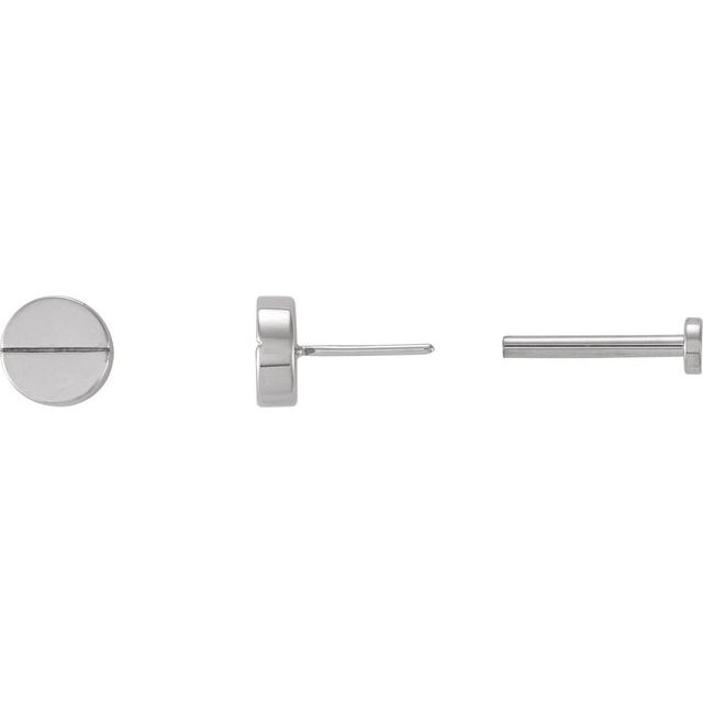 14K Geometric Press Fit Back Earrings