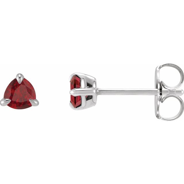 14K Natural Ruby Stud Earrings