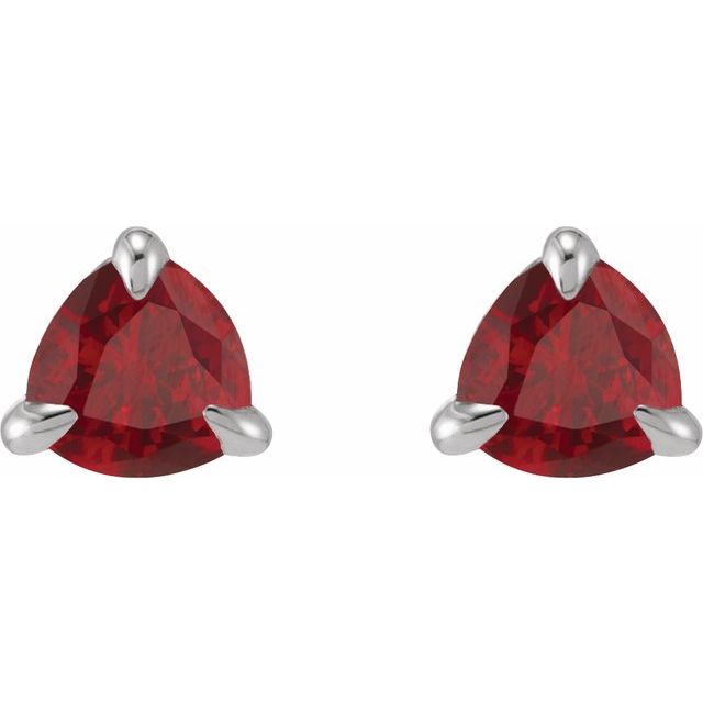 14K Natural Ruby Stud Earrings