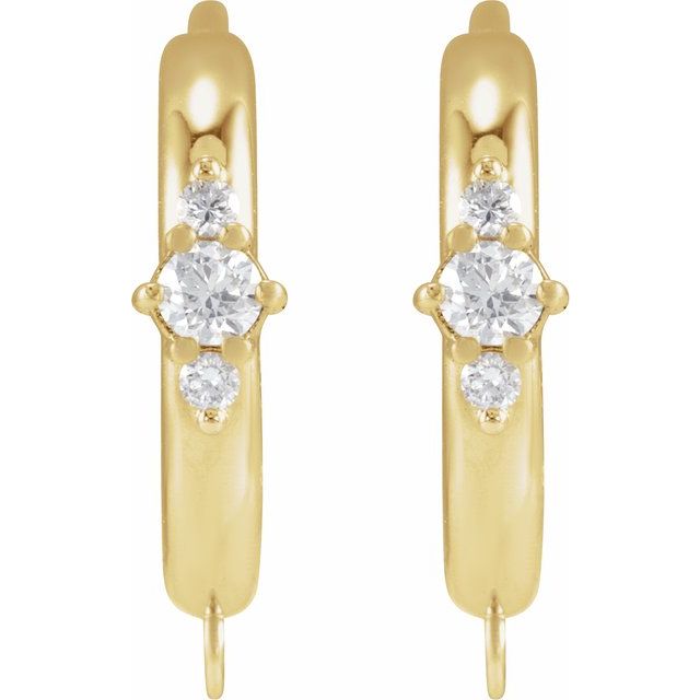 14K .04 CTW Natural Diamond Hoop Earring Top