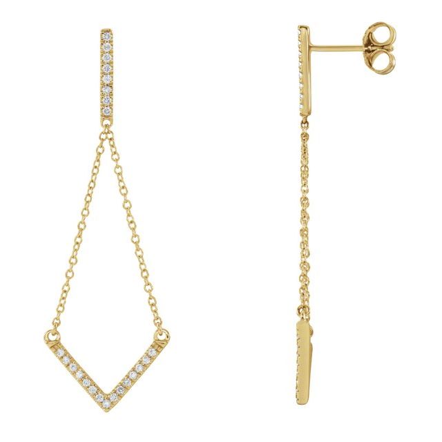 14K 1/4 CTW Natural Diamond Earrings