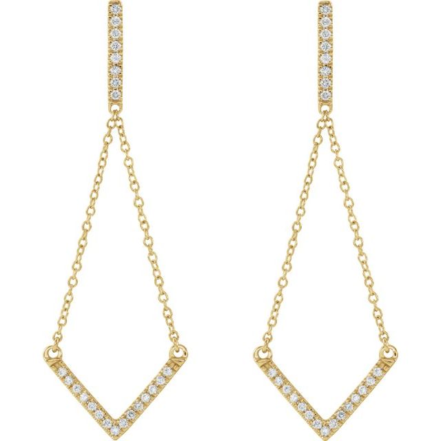 14K 1/4 CTW Natural Diamond Earrings