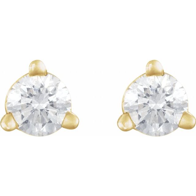 14K 1/10 CT Natural Diamond Press Fit Back Stud Earring