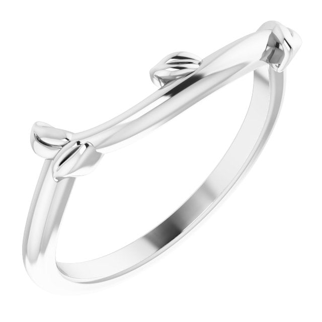 14K White Contour Matching Band