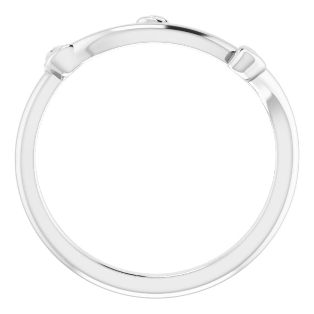 14K White Contour Matching Band