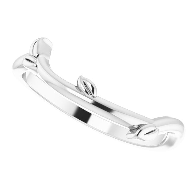 14K White Contour Matching Band