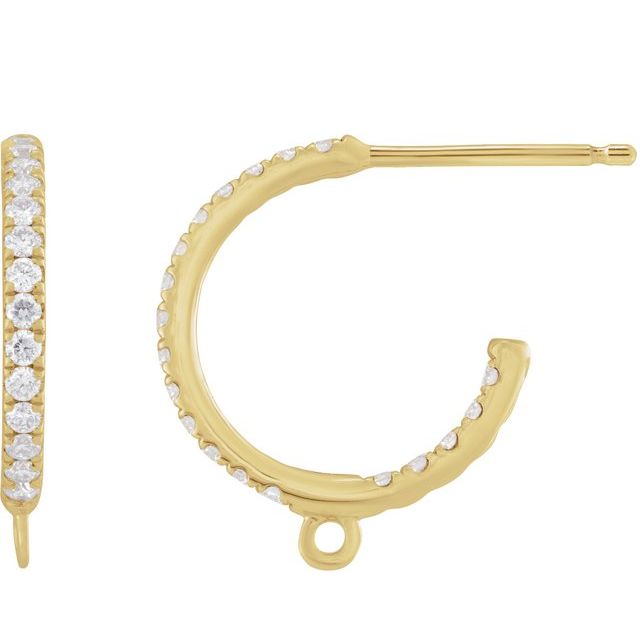 14K 1/5 CTW Lab-Grown Diamond Inside-Outside Hoop Earring Top