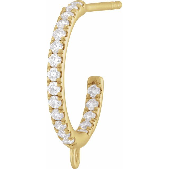 14K 1/5 CTW Lab-Grown Diamond Inside-Outside Hoop Earring Top