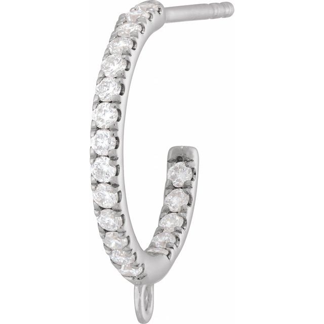 14K 1/5 CTW Lab-Grown Diamond Inside-Outside Hoop Earring Top
