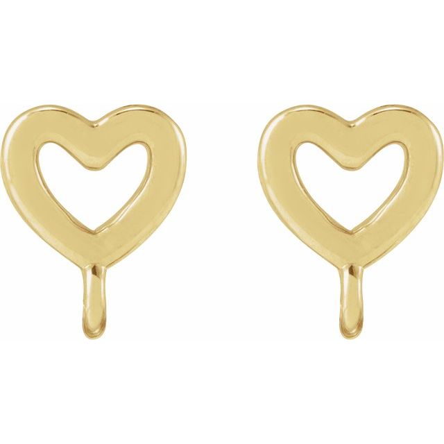 14K Heart Earring Top