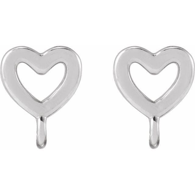 Sterling Silver Heart Earring Top