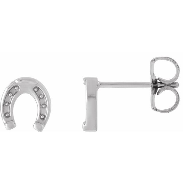 Sterling Silver Horseshoe Earrings