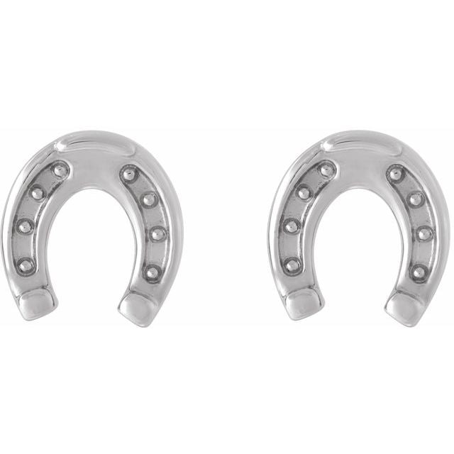 Sterling Silver Horseshoe Earrings