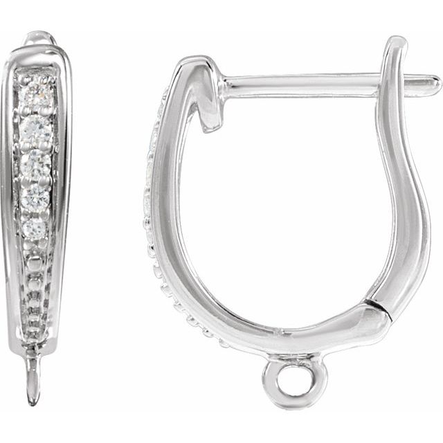 .03 CTW Natural Diamond Hinged Hoop Earring Top