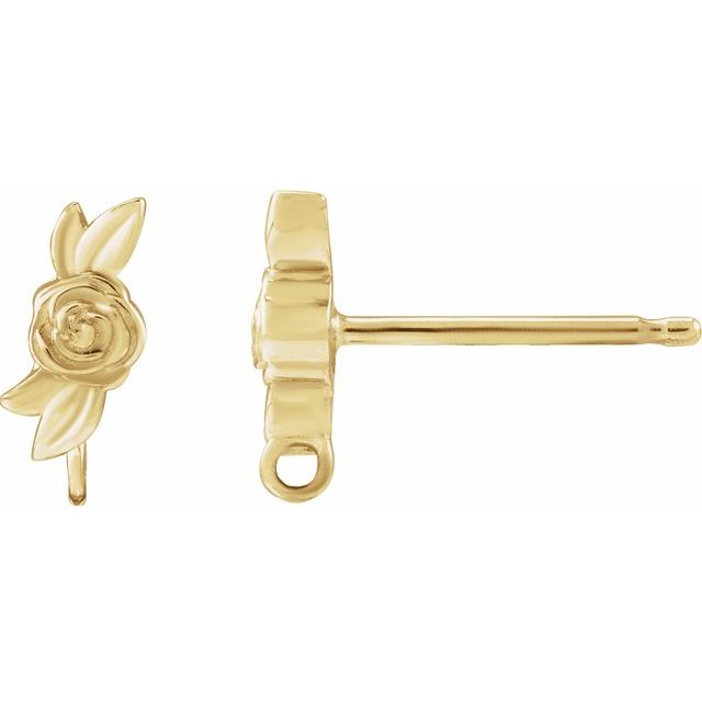 14K Floral Earring Top