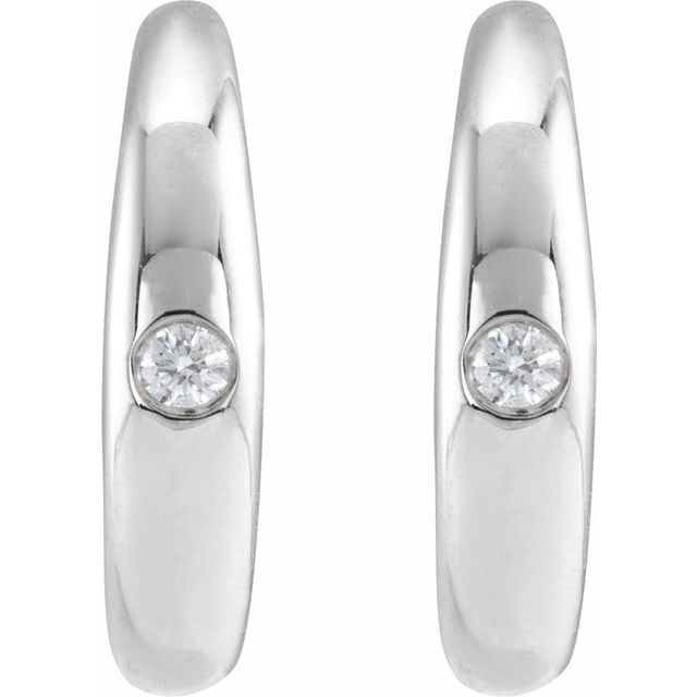 14K .03 CTW Natural Diamond Hoop Earrings