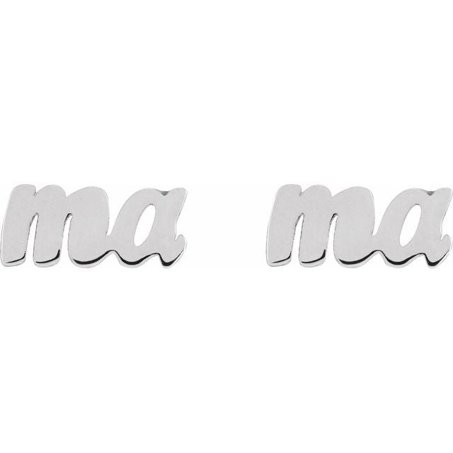 Sterling Silver Mama Earrings