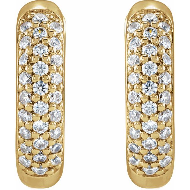 14K 1/4 CTW Lab-Grown Diamond Hinged Hoop Earrings