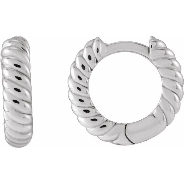 Sterling Silver Right Hinged Rope Hoop Earring