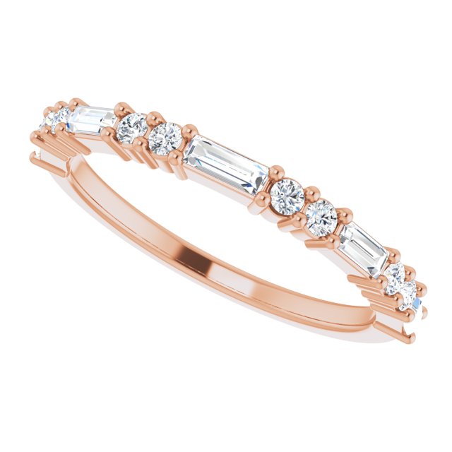14K Rose 3/8 CTW Natural Diamond Matching Band