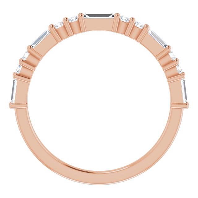 14K Rose 3/8 CTW Natural Diamond Matching Band